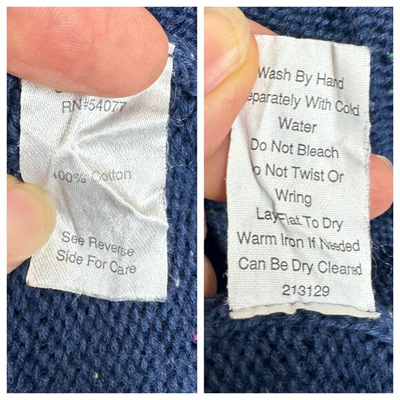 CAbi Duchess Longline Cardigan Sweater Blue Multicolor Flecks Frayed Edge Medium - Picture 7 of 7